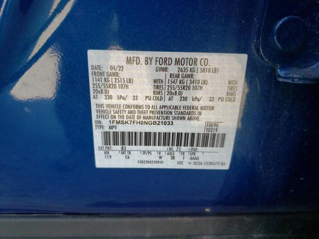 Photo 12 VIN: 1FMSK7FH0NGB21033 - FORD EXPLORER 