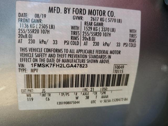 Photo 13 VIN: 1FMSK7FH2LGA47823 - FORD EXPLORER 