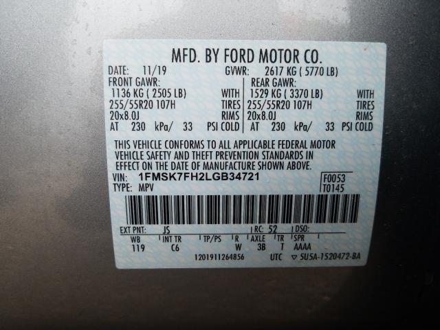 Photo 9 VIN: 1FMSK7FH2LGB34721 - FORD EXPLORER 