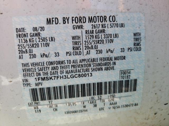 Photo 9 VIN: 1FMSK7FH3LGC80013 - FORD EXPLORER L 