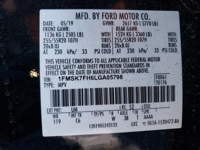 Photo 12 VIN: 1FMSK7FH6LGA05798 - FORD EXPLORER L 