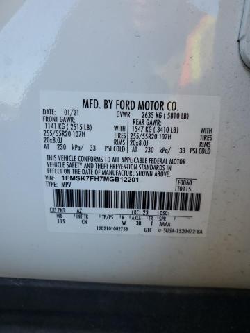 Photo 12 VIN: 1FMSK7FH7MGB12201 - FORD EXPLORER L 