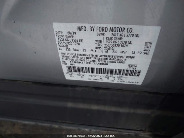 Photo 8 VIN: 1FMSK7FH9LGA48046 - FORD EXPLORER 