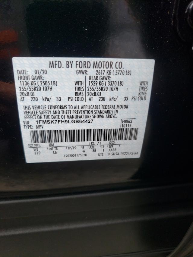 Photo 9 VIN: 1FMSK7FH9LGB64427 - FORD EXPLORER L 