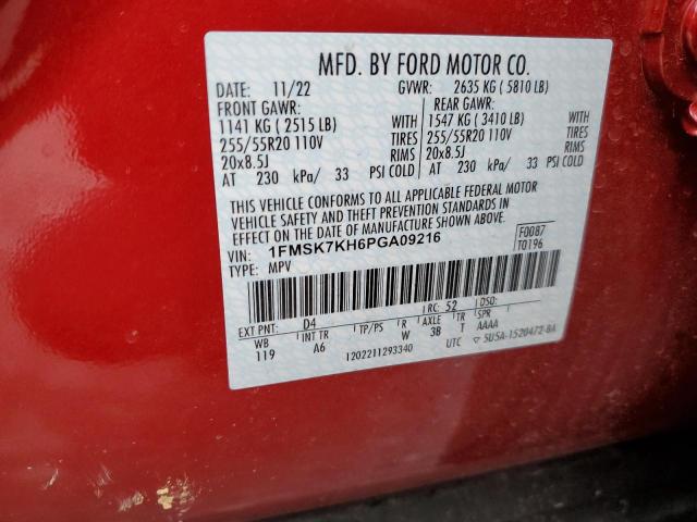 Photo 12 VIN: 1FMSK7KH6PGA09216 - FORD EXPLORER 