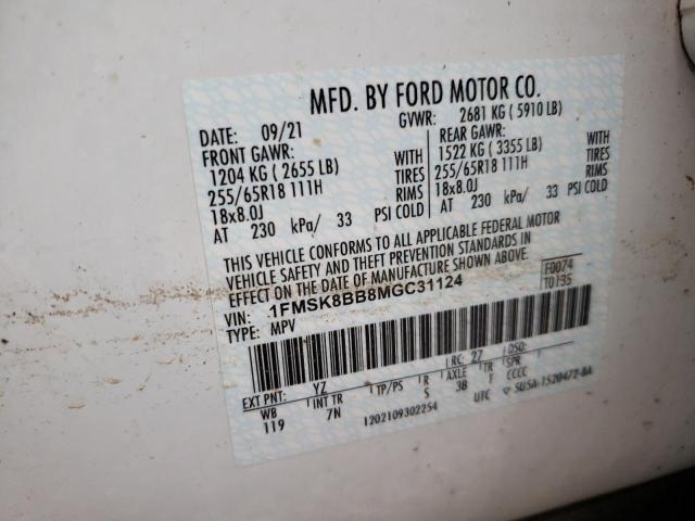 Photo 9 VIN: 1FMSK8BB8MGC31124 - FORD EXPLORER 