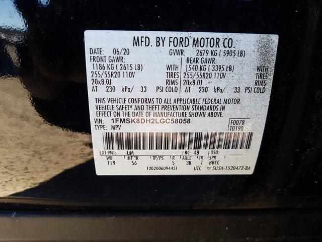 Photo 9 VIN: 1FMSK8DH2LGC58058 - FORD EXPLORER 