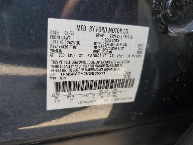 Photo 12 VIN: 1FMSK8DH2NGB35511 - FORD EXPLORER 