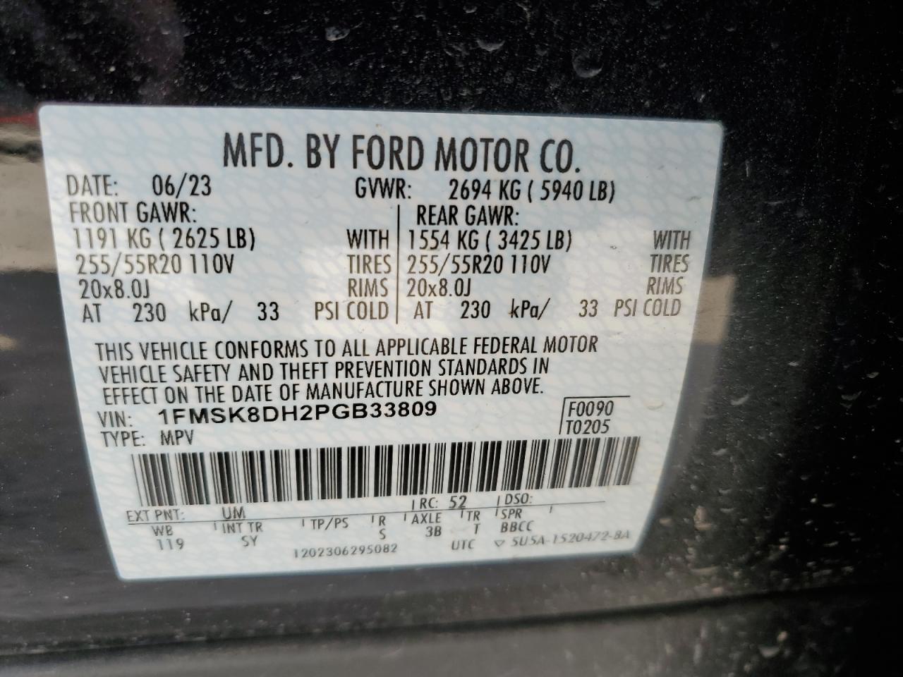 Photo 11 VIN: 1FMSK8DH2PGB33809 - FORD EXPLORER 