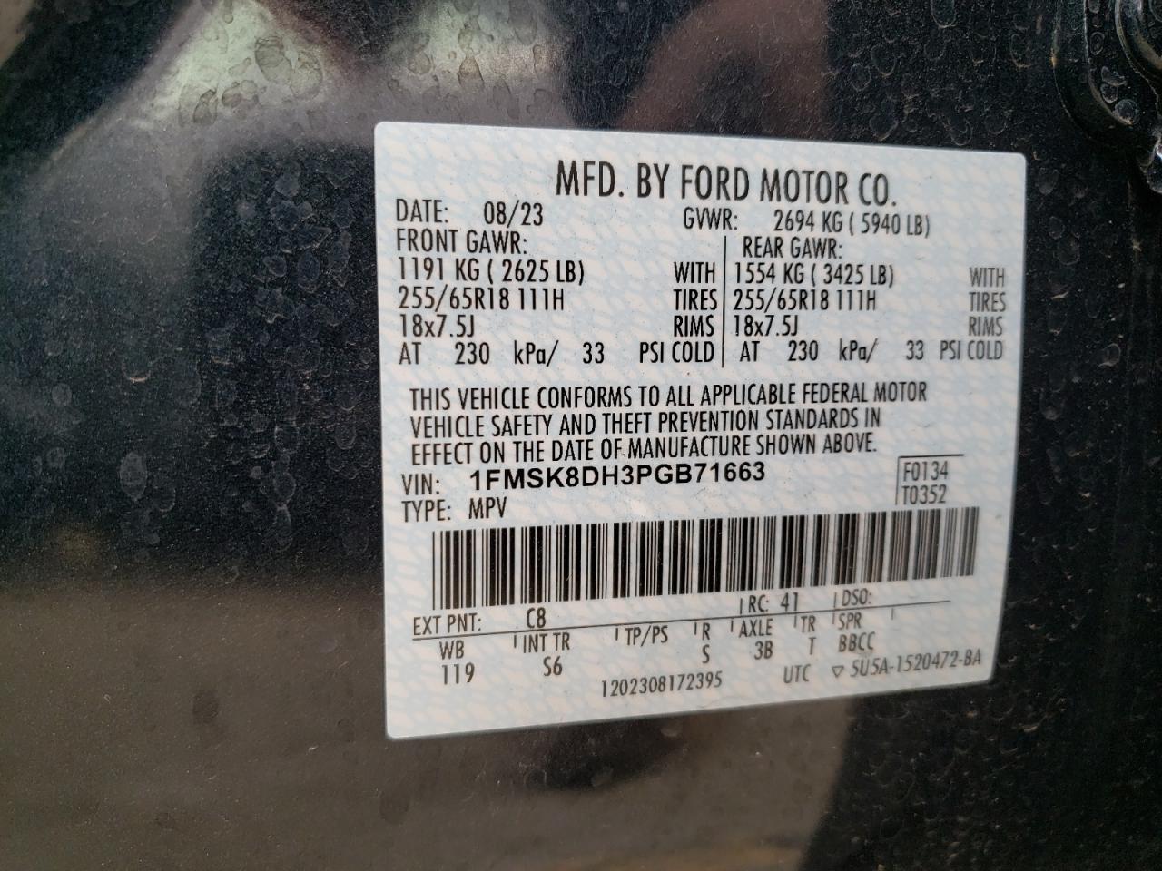 Photo 13 VIN: 1FMSK8DH3PGB71663 - FORD EXPLORER 