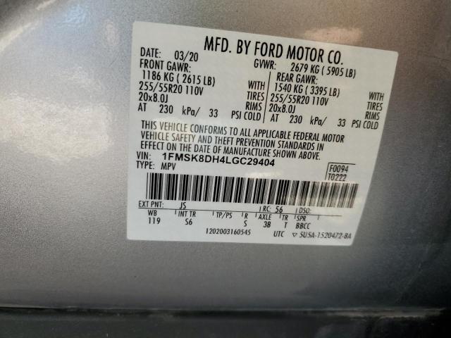 Photo 12 VIN: 1FMSK8DH4LGC29404 - FORD EXPLORER 