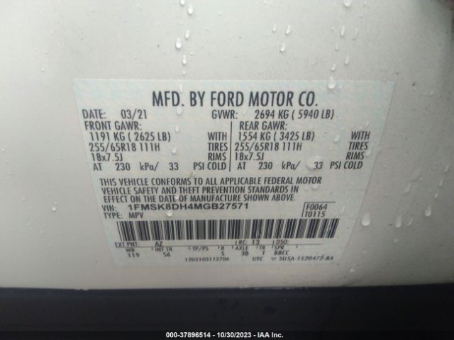 Photo 8 VIN: 1FMSK8DH4MGB27571 - FORD EXPLORER 