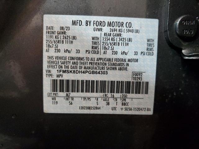 Photo 12 VIN: 1FMSK8DH4PGB64303 - FORD EXPLORER 