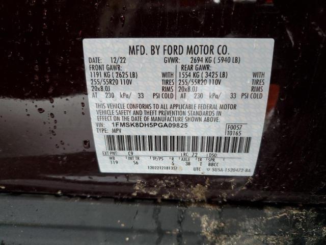 Photo 12 VIN: 1FMSK8DH5PGA09825 - FORD EXPLORER 