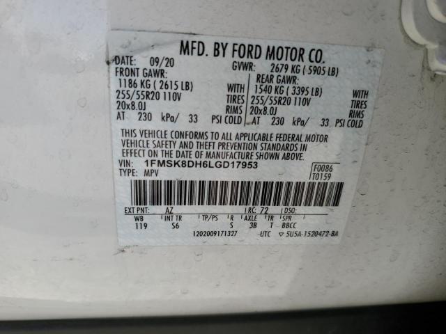 Photo 12 VIN: 1FMSK8DH6LGD17953 - FORD EXPLORER X 