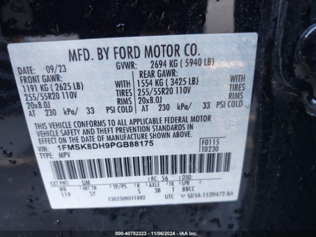 Photo 8 VIN: 1FMSK8DH9PGB88175 - FORD EXPLORER 