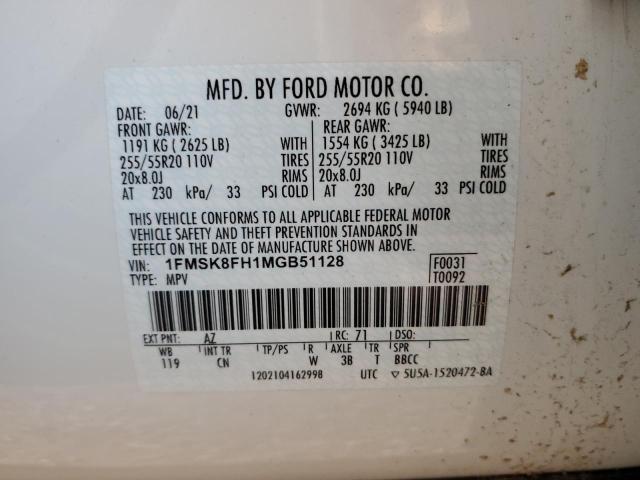 Photo 9 VIN: 1FMSK8FH1MGB51128 - FORD EXPLORER L 