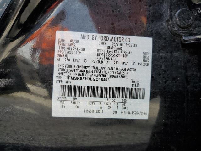 Photo 9 VIN: 1FMSK8FH3LGD16403 - FORD EXPLORER L 