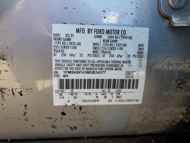 Photo 13 VIN: 1FMSK8FH3MGB34377 - FORD EXPLORER L 