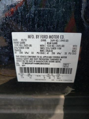 Photo 12 VIN: 1FMSK8FH4MGB03932 - FORD EXPLORER L 