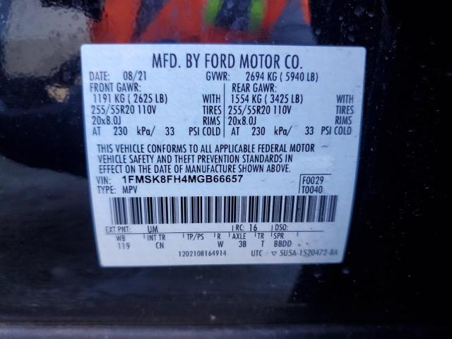 Photo 13 VIN: 1FMSK8FH4MGB66657 - FORD EXPLORER 