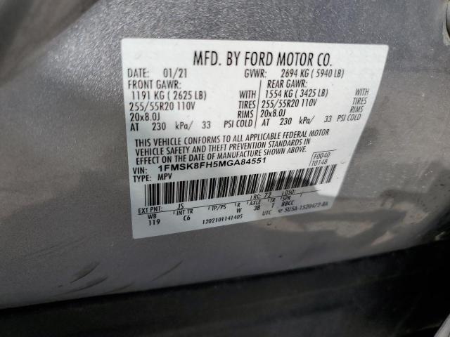 Photo 12 VIN: 1FMSK8FH5MGA84551 - FORD EXPLORER L 