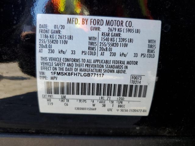 Photo 12 VIN: 1FMSK8FH7LGB77117 - FORD EXPLORER L 