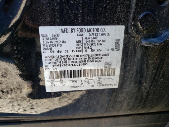 Photo 12 VIN: 1FMSK8FH7LGC64693 - FORD EXPLORER L 