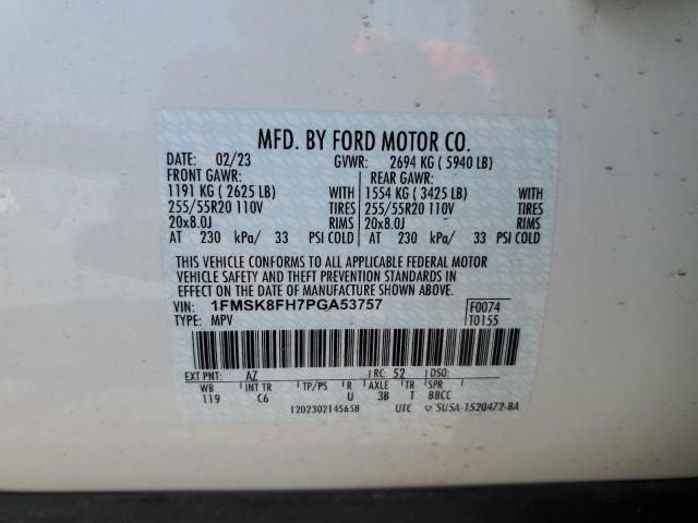 Photo 13 VIN: 1FMSK8FH7PGA53757 - FORD EXPLORER 