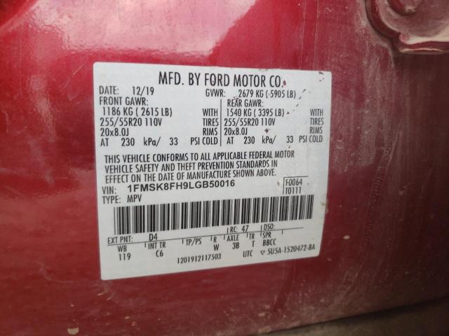 Photo 9 VIN: 1FMSK8FH9LGB50016 - FORD EXPLORER L 