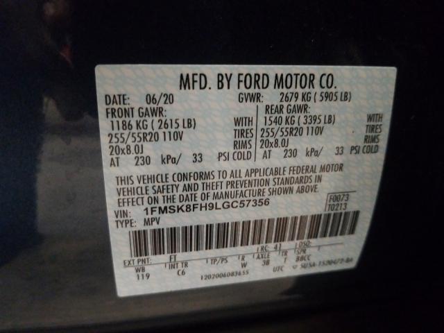 Photo 9 VIN: 1FMSK8FH9LGC57356 - FORD EXPLORER L 