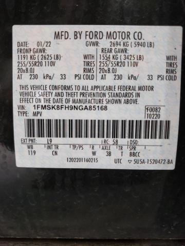 Photo 13 VIN: 1FMSK8FH9NGA85168 - FORD EXPLORER L 