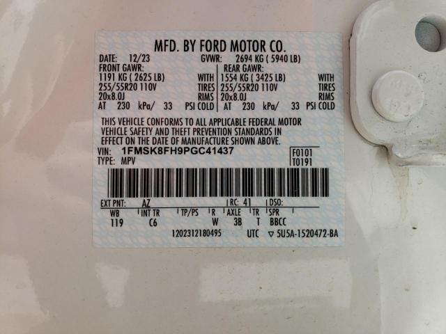 Photo 11 VIN: 1FMSK8FH9PGC41437 - FORD EXPLORER L 