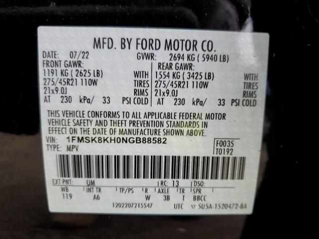 Photo 13 VIN: 1FMSK8KH0NGB88582 - FORD EXPLORER S 