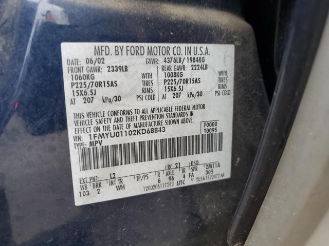 Photo 12 VIN: 1FMYU01102KD68843 - FORD ESCAPE 