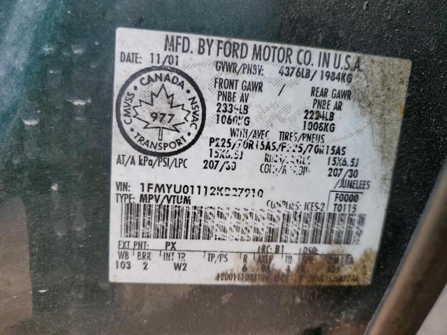 Photo 12 VIN: 1FMYU01112KB27910 - FORD ESCAPE 