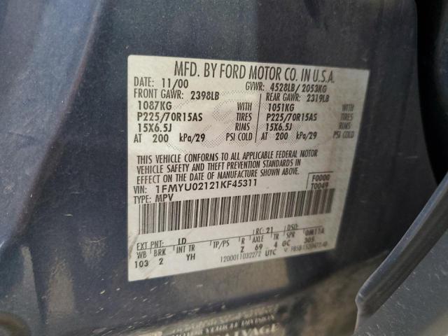 Photo 12 VIN: 1FMYU02121KF45311 - FORD ESCAPE 