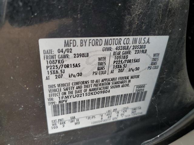 Photo 12 VIN: 1FMYU02152KD09804 - FORD ESCAPE 