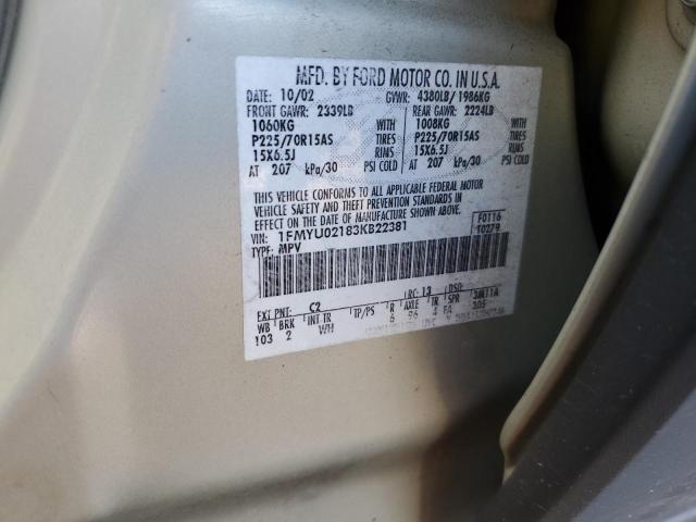 Photo 12 VIN: 1FMYU02183KB22381 - FORD ESCAPE XLS 