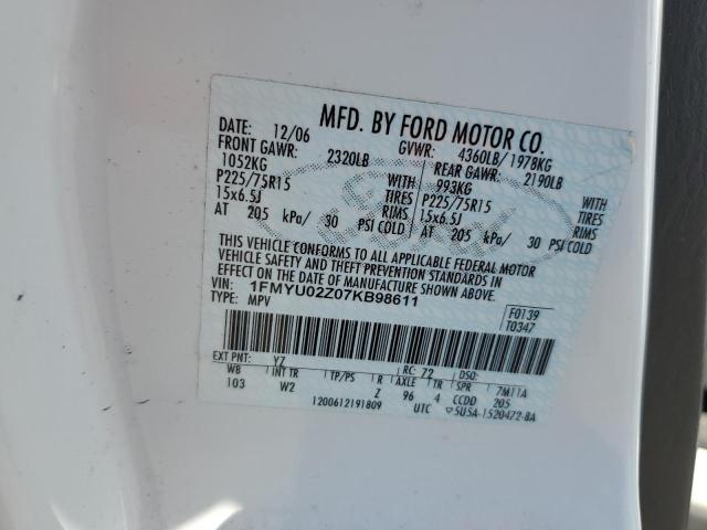 Photo 11 VIN: 1FMYU02Z07KB98611 - FORD ESCAPE XLS 