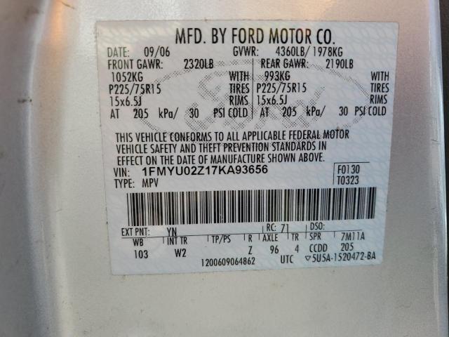 Photo 11 VIN: 1FMYU02Z17KA93656 - FORD ESCAPE XLS 