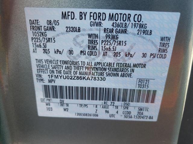 Photo 11 VIN: 1FMYU02Z86KA78330 - FORD ESCAPE 