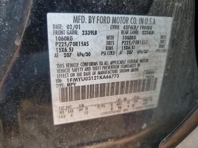 Photo 11 VIN: 1FMYU03121KA66773 - FORD ESCAPE 