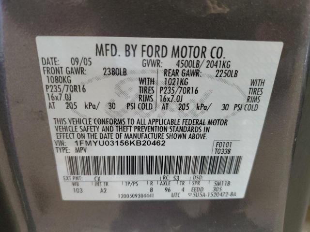 Photo 12 VIN: 1FMYU03156KB20462 - FORD ESCAPE 