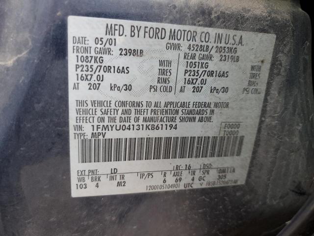 Photo 12 VIN: 1FMYU04131KB61194 - FORD ESCAPE 