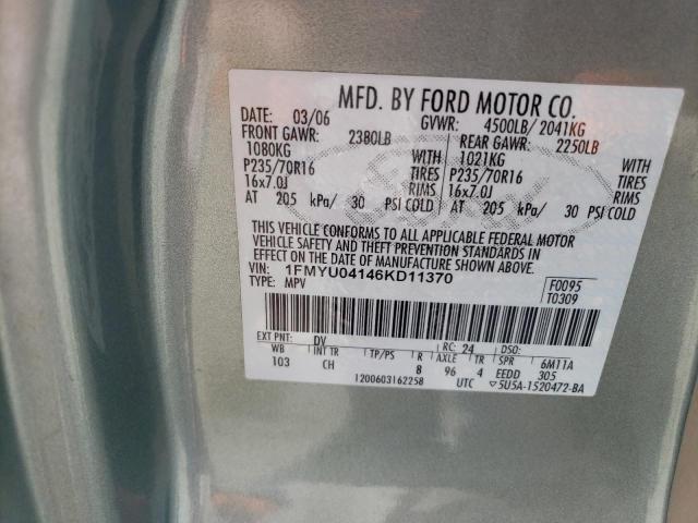 Photo 12 VIN: 1FMYU04146KD11370 - FORD ESCAPE 