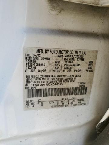 Photo 12 VIN: 1FMYU04152KD70325 - FORD ESCAPE 