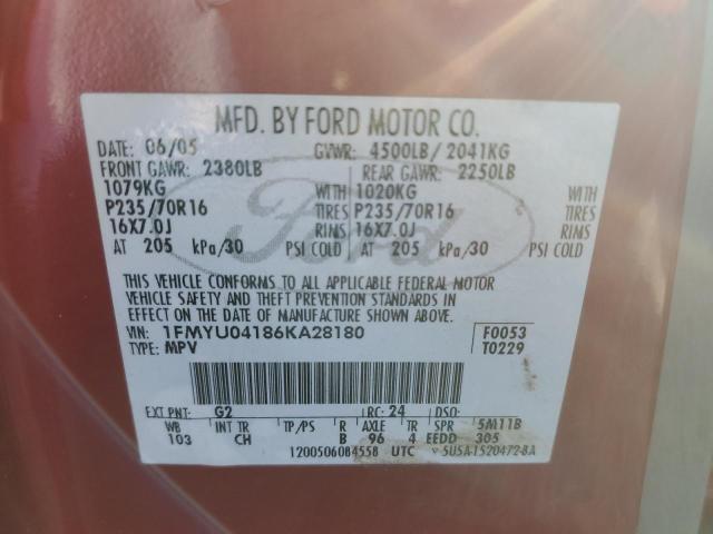 Photo 13 VIN: 1FMYU04186KA28180 - FORD ESCAPE LIM 