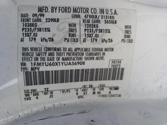 Photo 11 VIN: 1FMYU60X1YUA56908 - FORD EXPLORER 