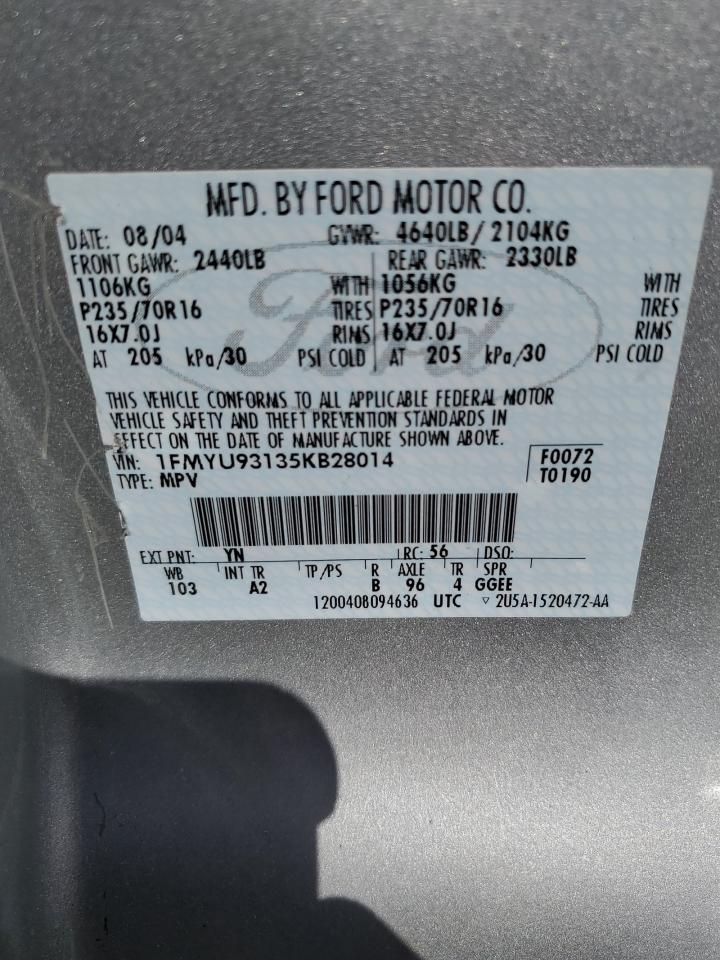 Photo 12 VIN: 1FMYU93135KB28014 - FORD ESCAPE XLT 